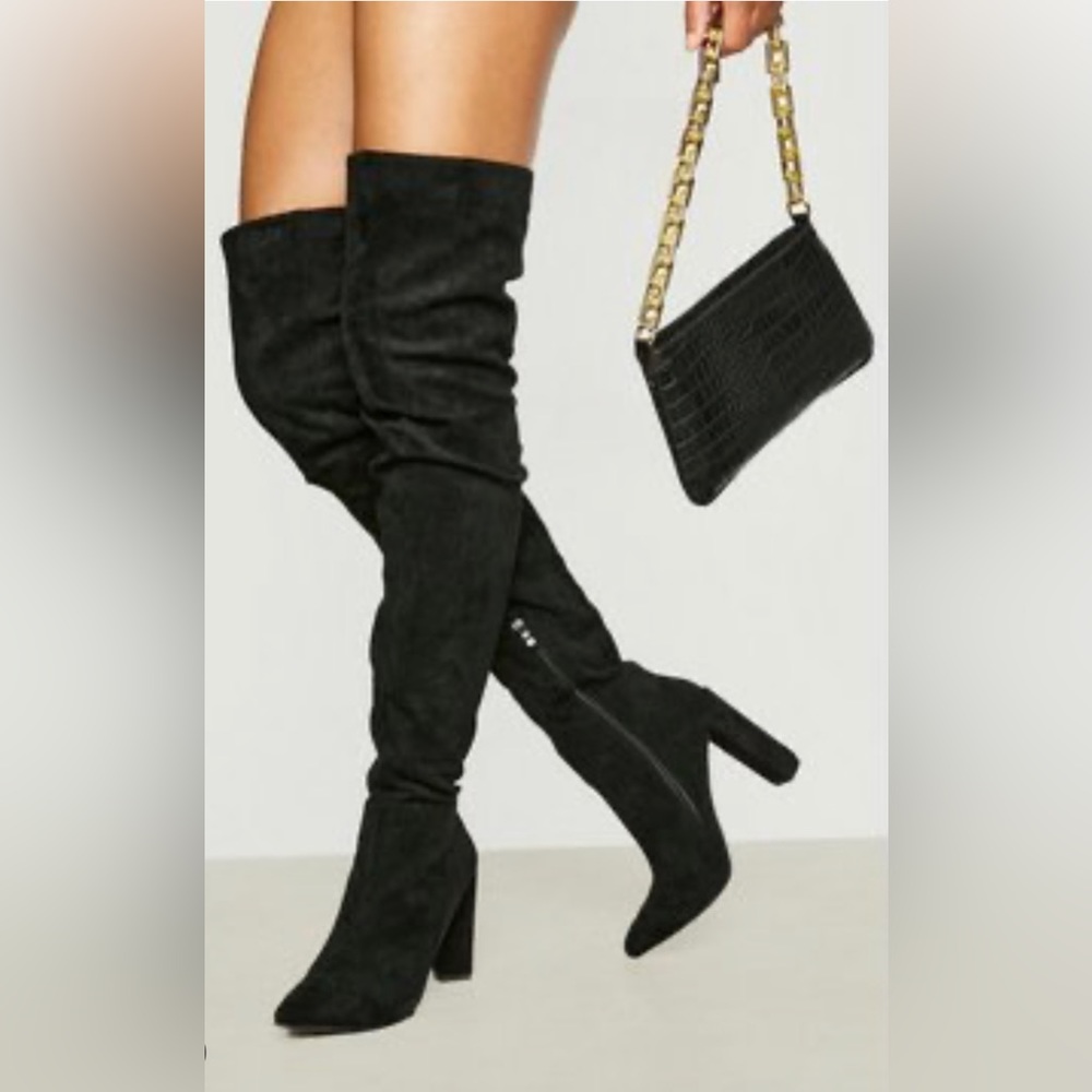 Dolce Vita Over the Knee Suede Black Boots